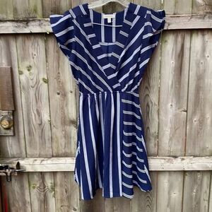 Monteau Blue stripped dress sz. M
